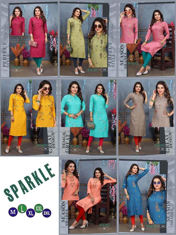 Aagya Sparkle New Regular Rayon Designer Kurti Collection